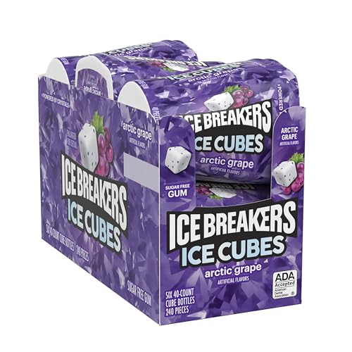 Ice Breakers Ice Cubes Arctic Grape cubes close-up showing bite-sized flavor pieces