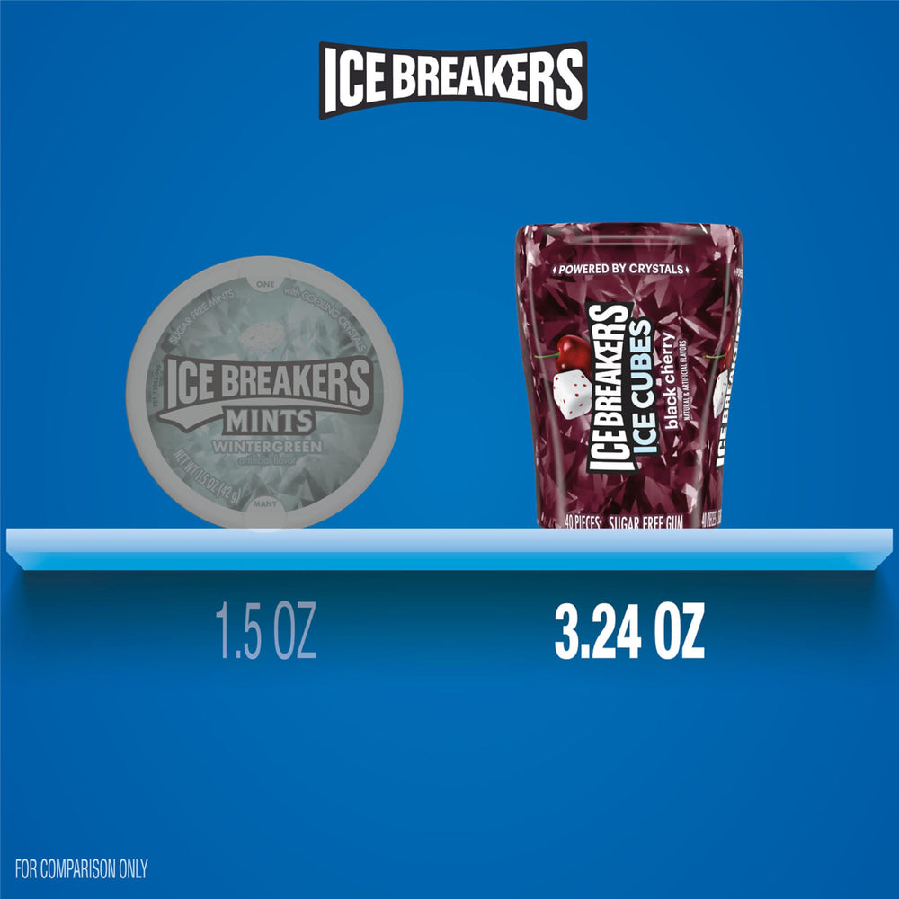Ice Breakers Ice Cubes Black Cherry bottle in a backpack for travel