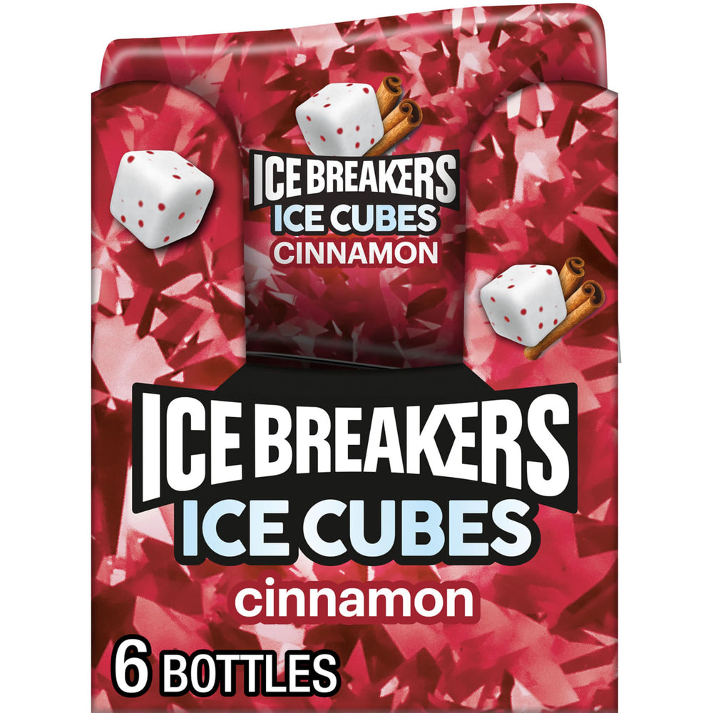 Ice Breakers Ice Cubes Cinnamon bottles in a six-pack for on-the-go freshness