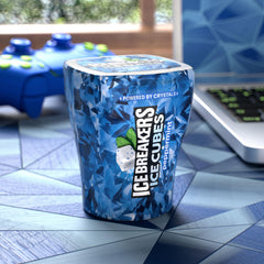 Ice Breakers Ice Cubes Peppermint bottle in an office desk drawer