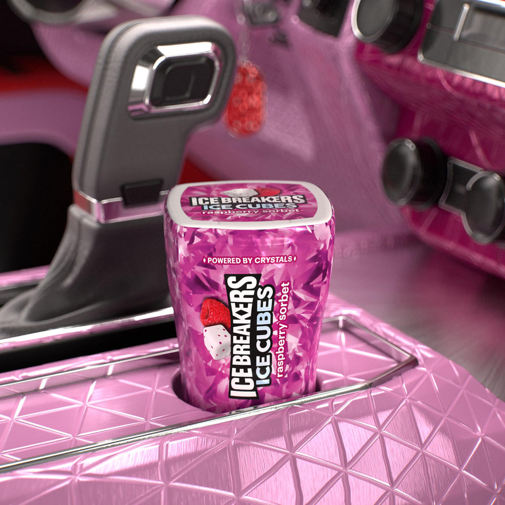 Cube bottle in car cup holder ready for quick refresh