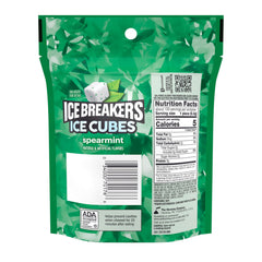 Ice Breakers Ice Cubes Spearmint open pouch ready for quick mint pop