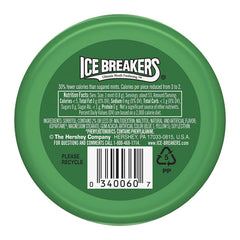 Ice Breakers Spearmint Mints puck closeup showing crystal flavor