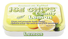 Handcrafted ICE CHIPS tin delivers a bright lemon bite.