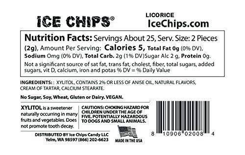Ice Chips Licorice flavor close-up for a low-carb, sugar-free option