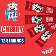 Icee cherry flavor powder for a refreshing, low-calorie treat in water.