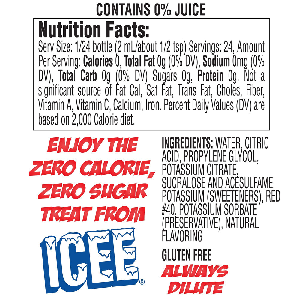 Icee Zero Calorie Cherry water enhancer pouring into a glass for refreshing hydration