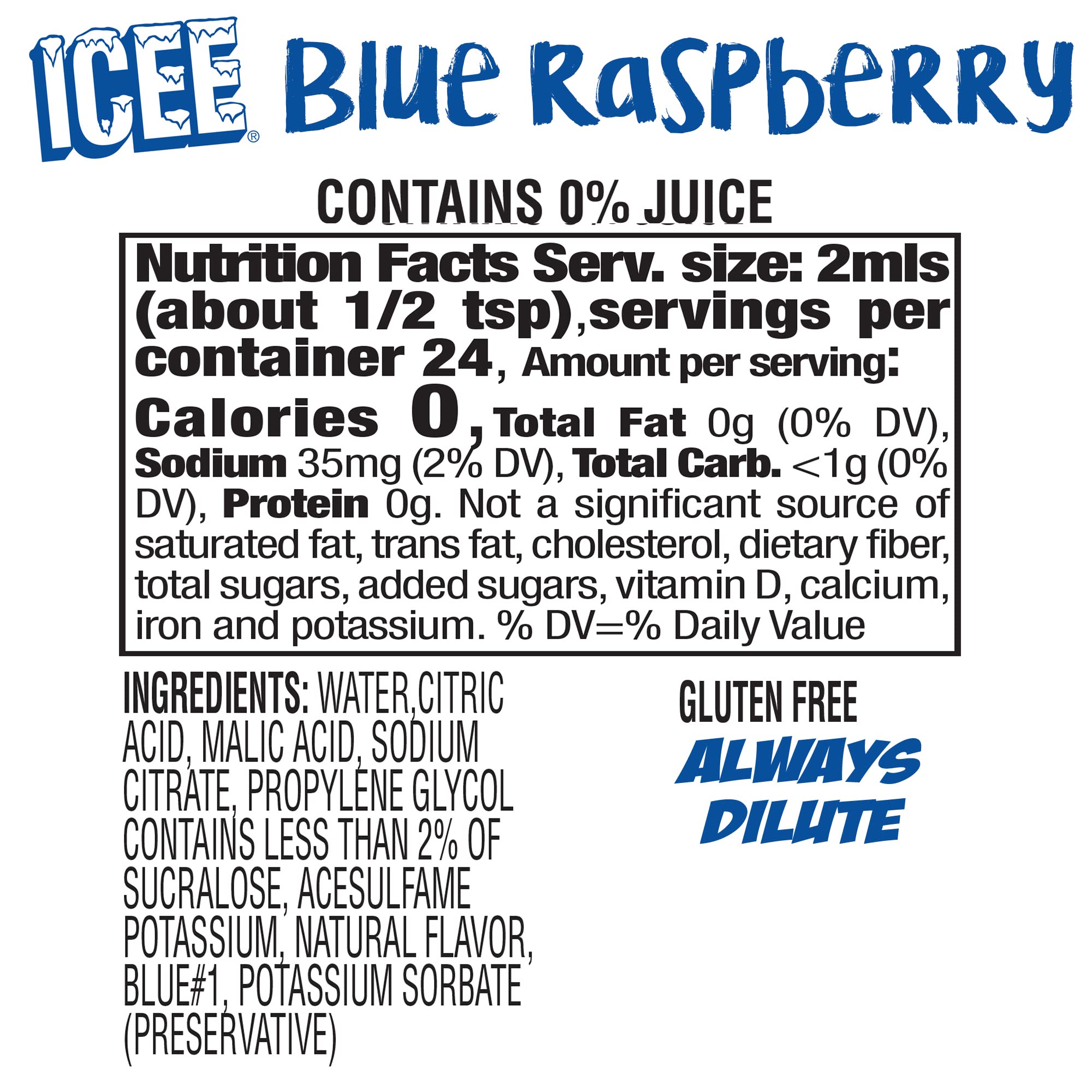 Icee 24 servings per bottle highlight for long-lasting flavor