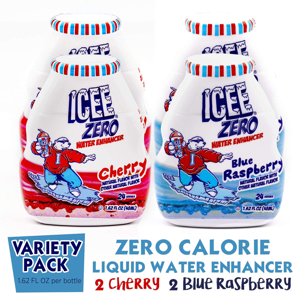 Icee Zero Calorie Blue Raspberry bottle pour for on-the-go refreshment