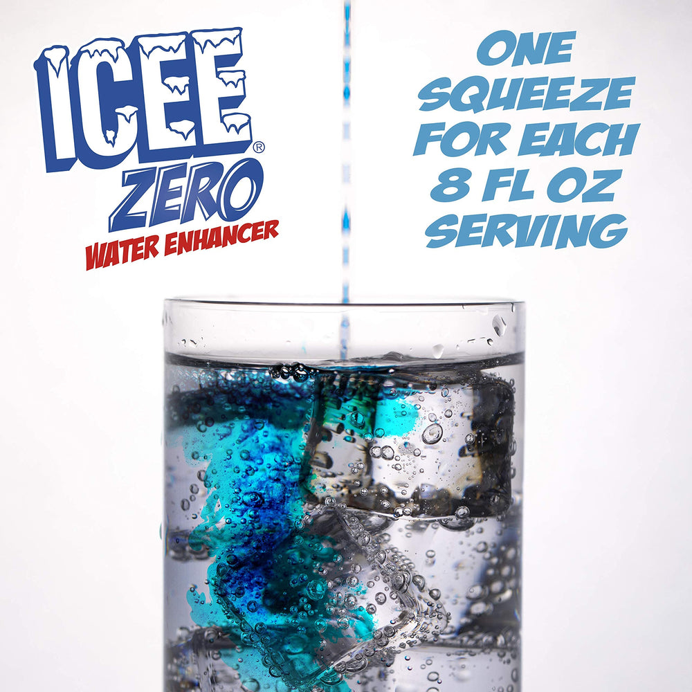Icee poolside glass with water and flavor drops for sunny days