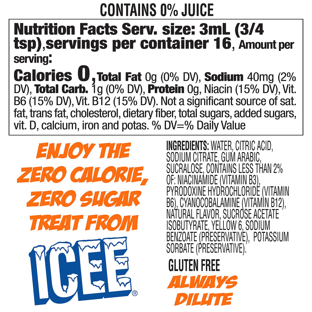 Icee Zero Variety Pack bottle offering 24 servings for versatile use.
