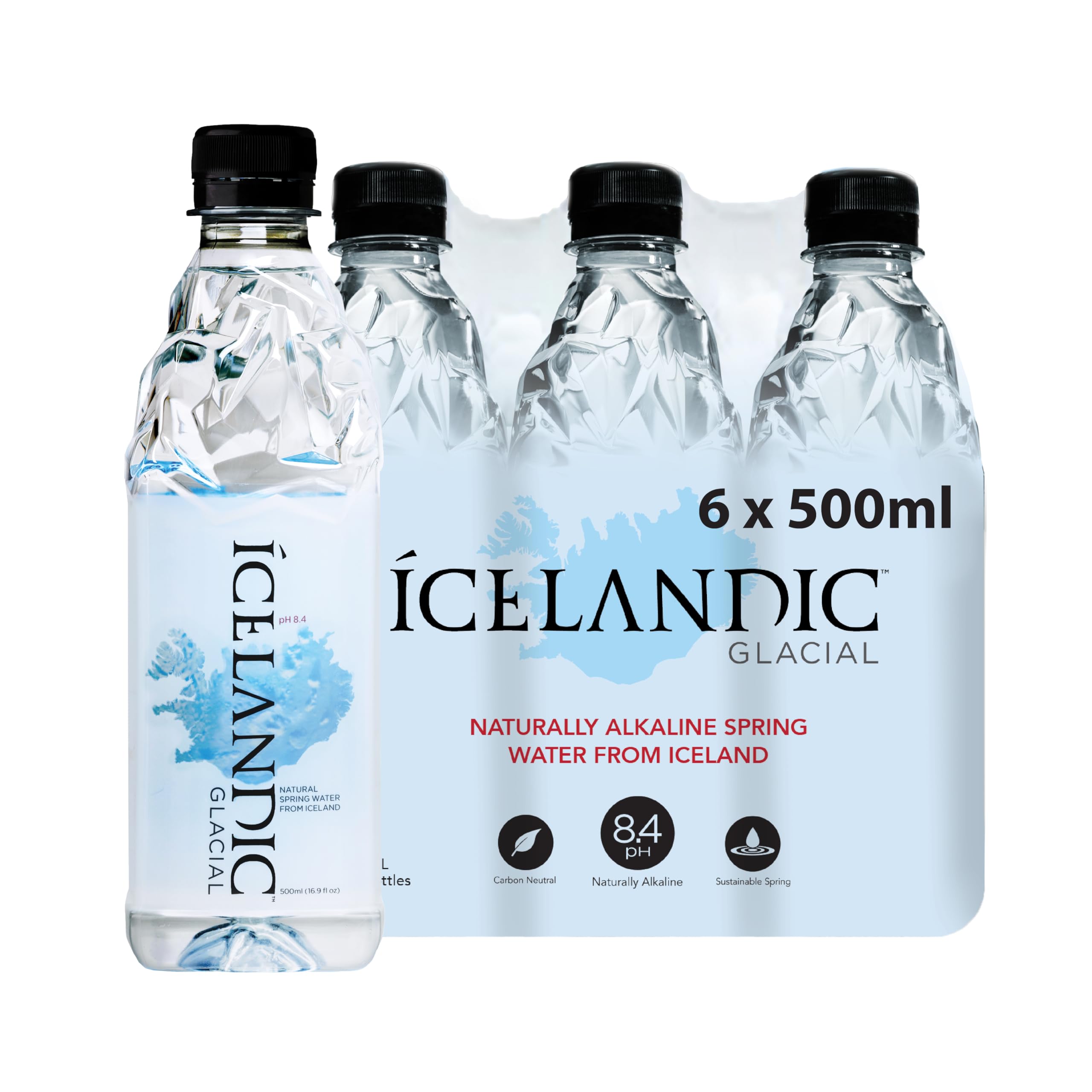 Icelandic Glacial bottle with glacier-inspired design for premium hydration.
