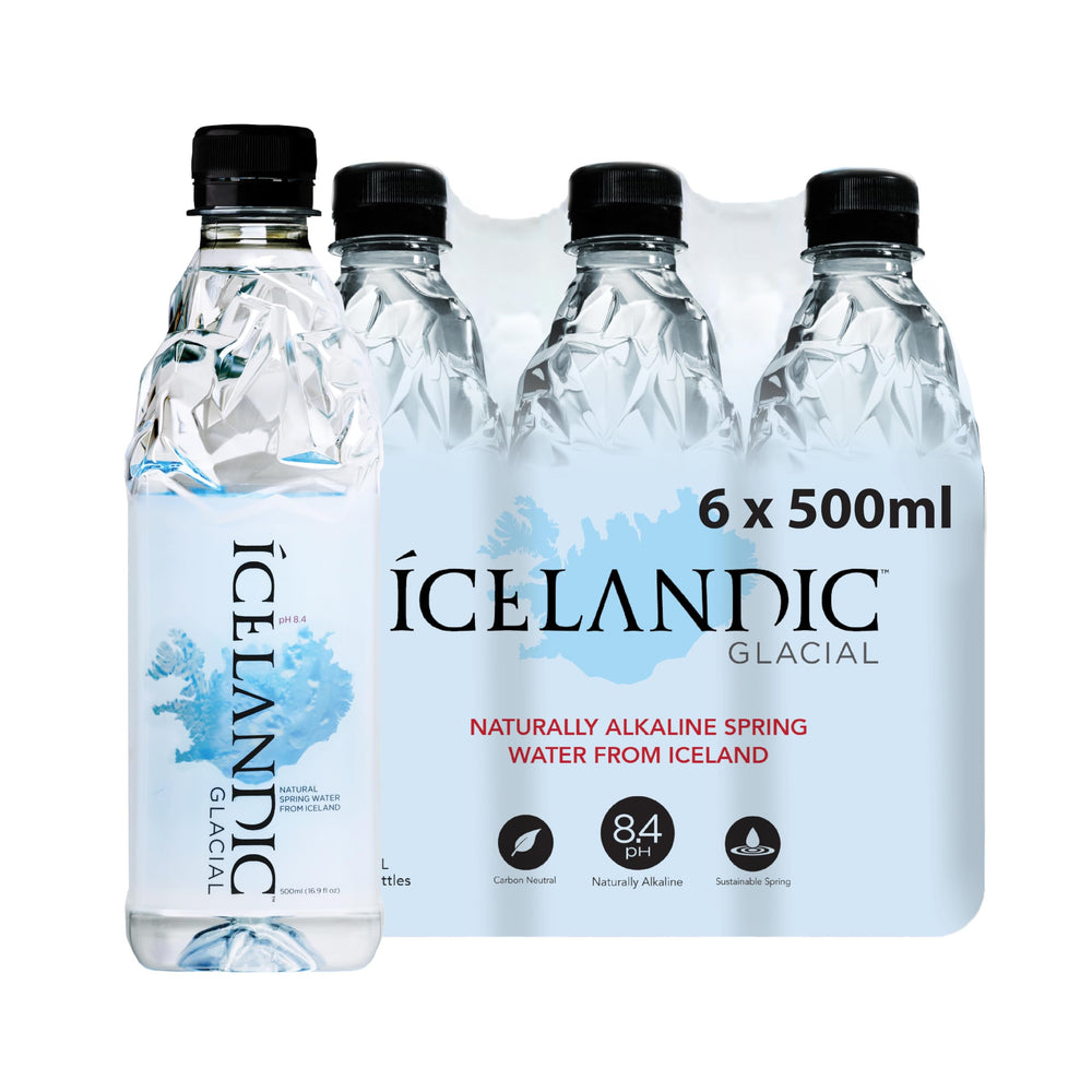 Icelandic Glacial bottle with glacier-inspired design for premium hydration.