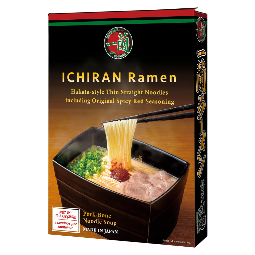 Ichiran take-home ramen kit packaging showing contents and quick setup.