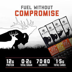 ICON Meats Original Elk & Pork sticks highlight lean protein.