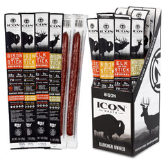 ICON Meats sampler 24-pack shows four flavors for on-the-go high-protein snacking.