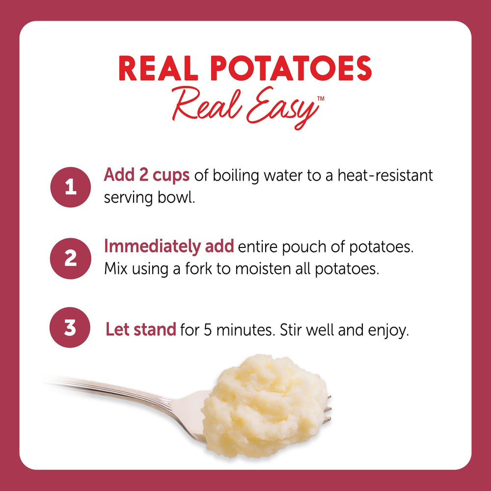 Idahoan Baby Reds serving suggestion for family meals, four servings per bag