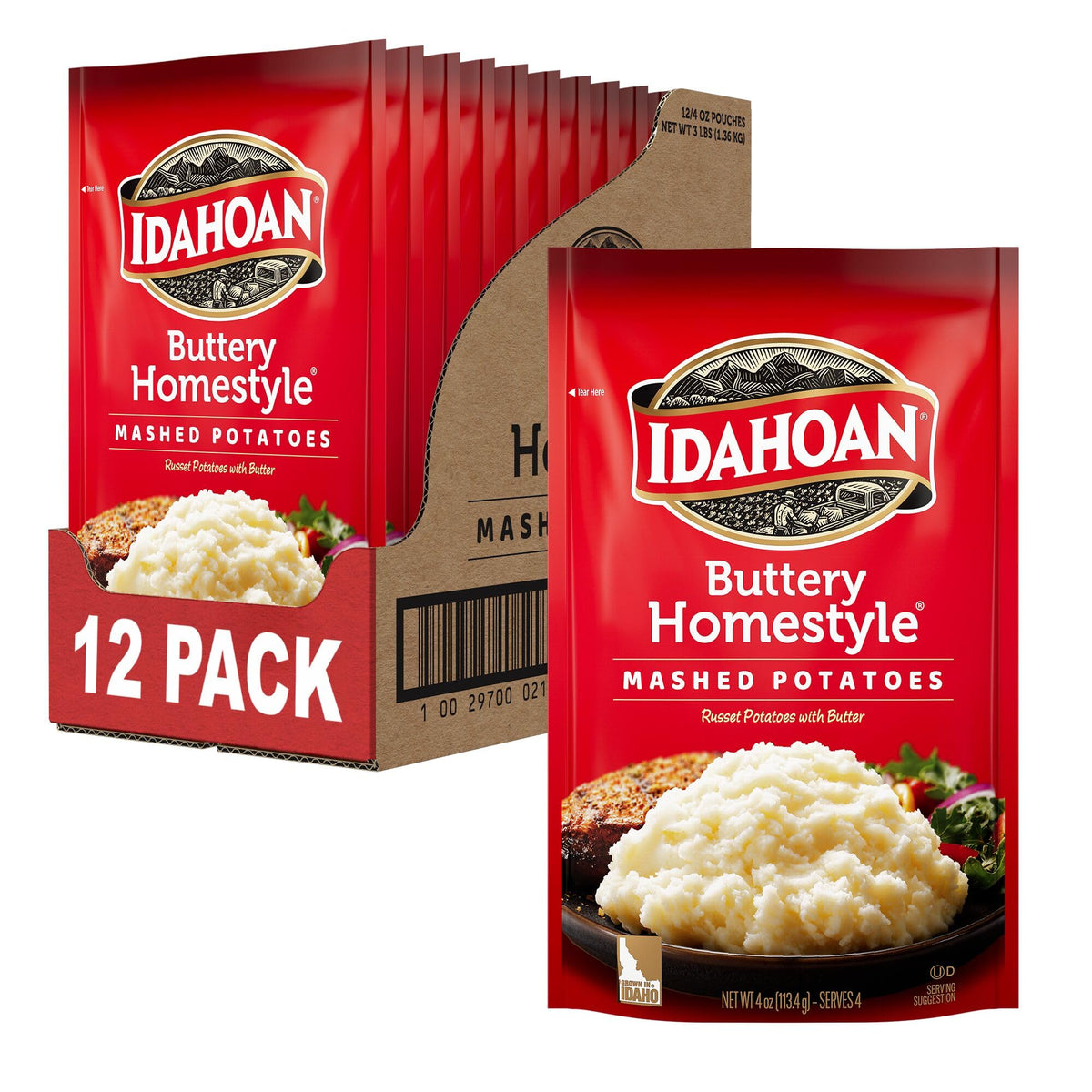 Idahoan Buttery Homestyle Mashed Potatoes in a bowl, quick, comforting meals on busy weeknights.