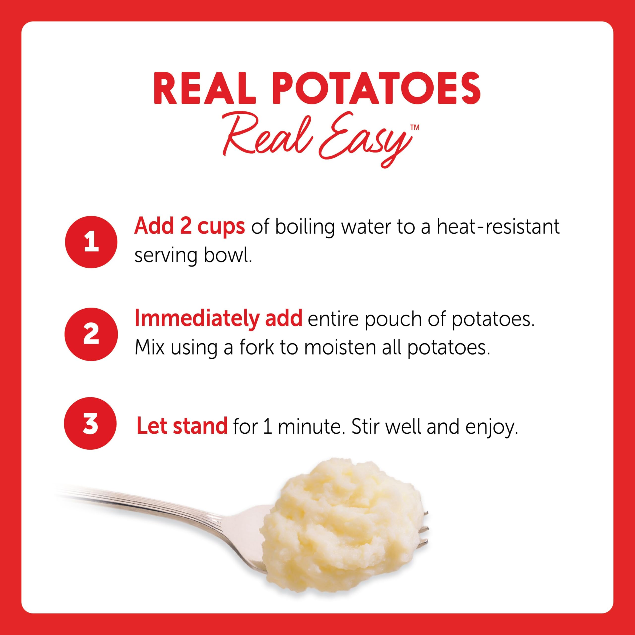 Idahoan Buttery Homestyle Mashed Potatoes being prepared for quick meals.