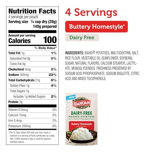 Idahoan Dairy-Free Mashed Potatoes water addition step demonstrates quick prep.