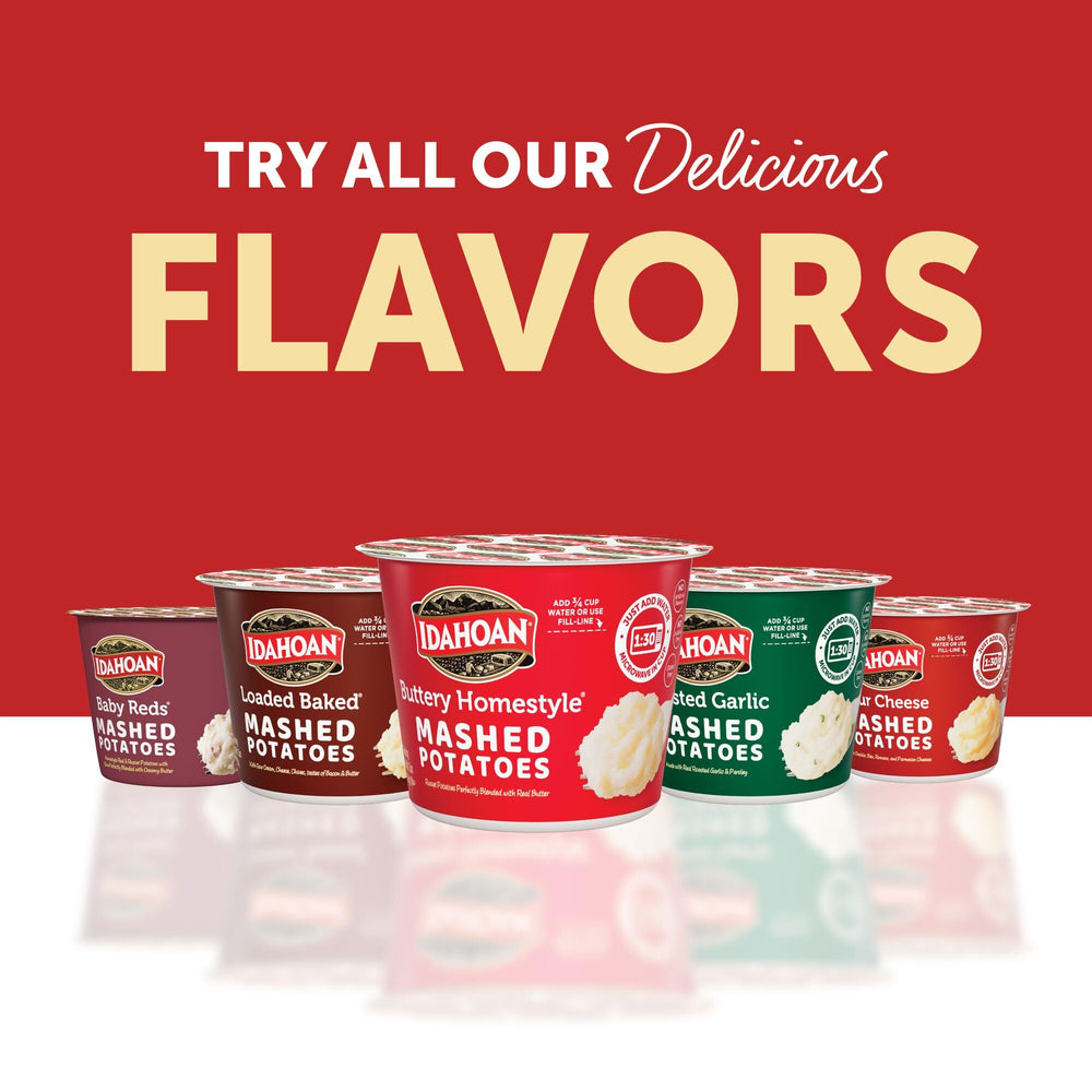 Idahoan Four Cheese Cups served in a bowl, ready to enjoy.