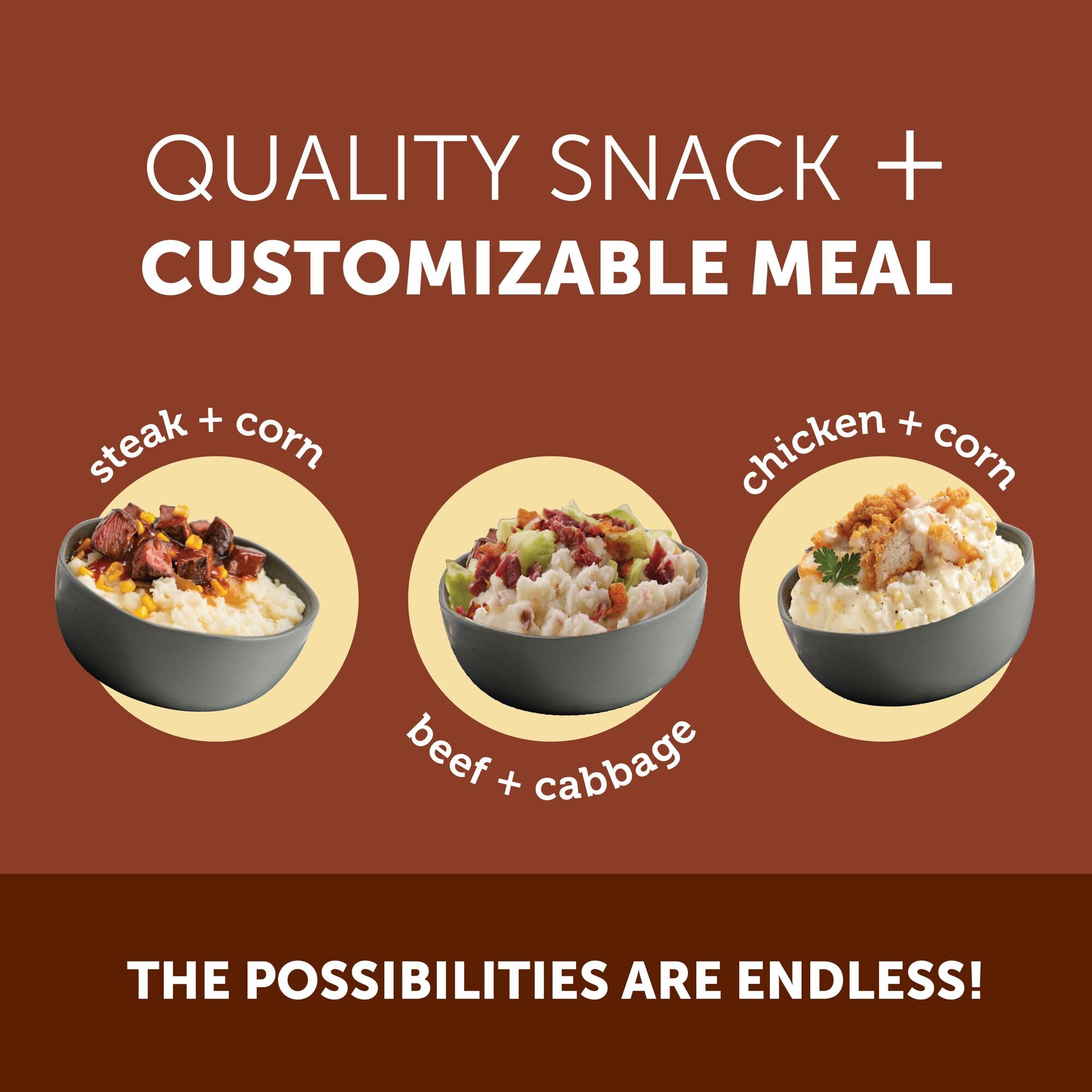 Idahoan Loaded Baked Mashed Potatoes microwave-ready in minutes.