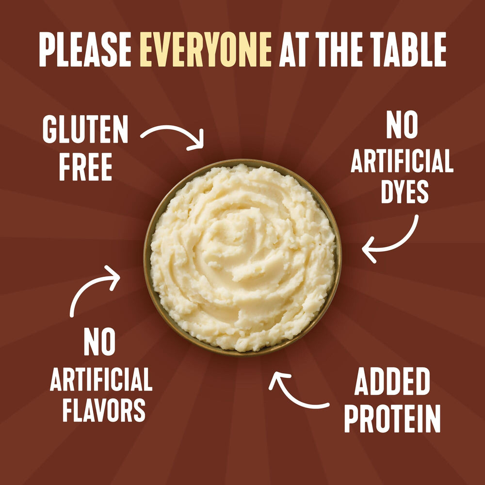 Idahoan mashed with bacon crumble topping, savory comfort side.