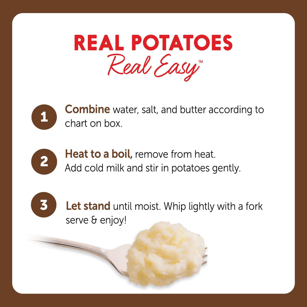 Idahoan Original mashed potatoes prepared serving in a bowl for ready-to-eat comfort.
