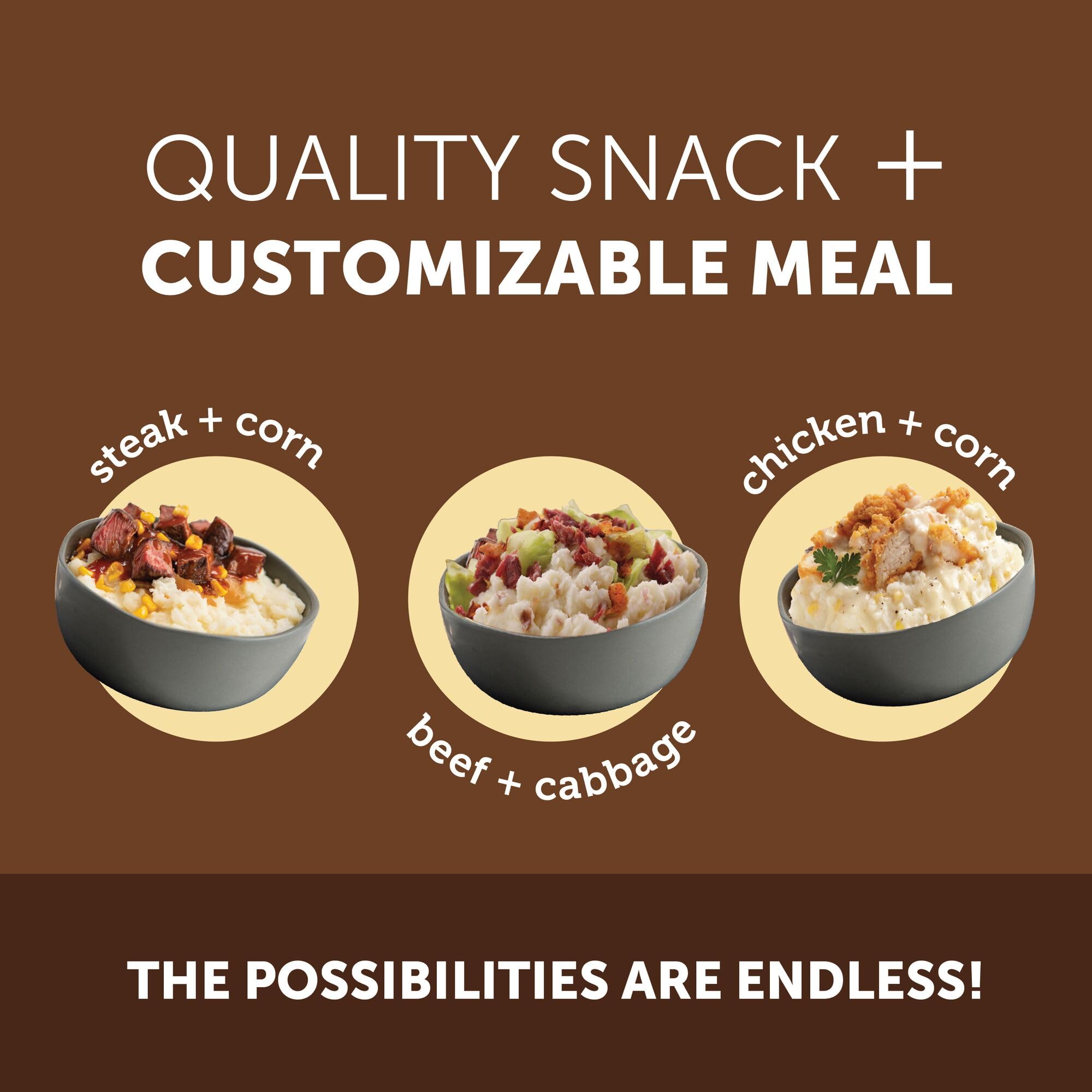 Idahoan Original mashed potatoes value pack on shelf highlighting savings.