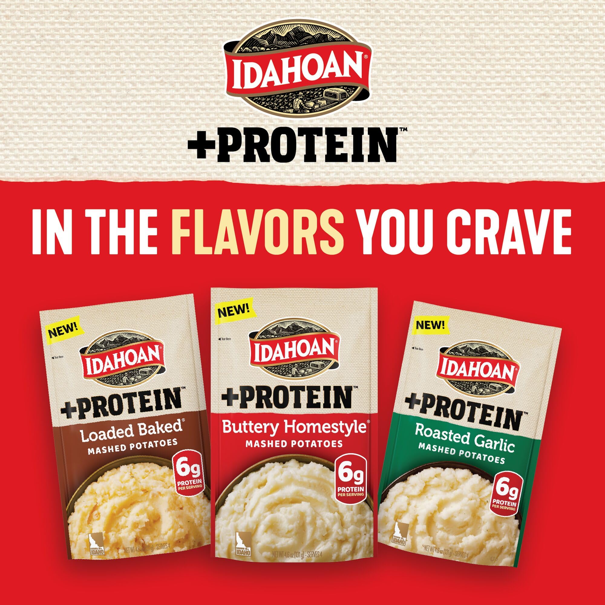 Idahoan Quick prep side dish with easy microwave or stovetop preparation.