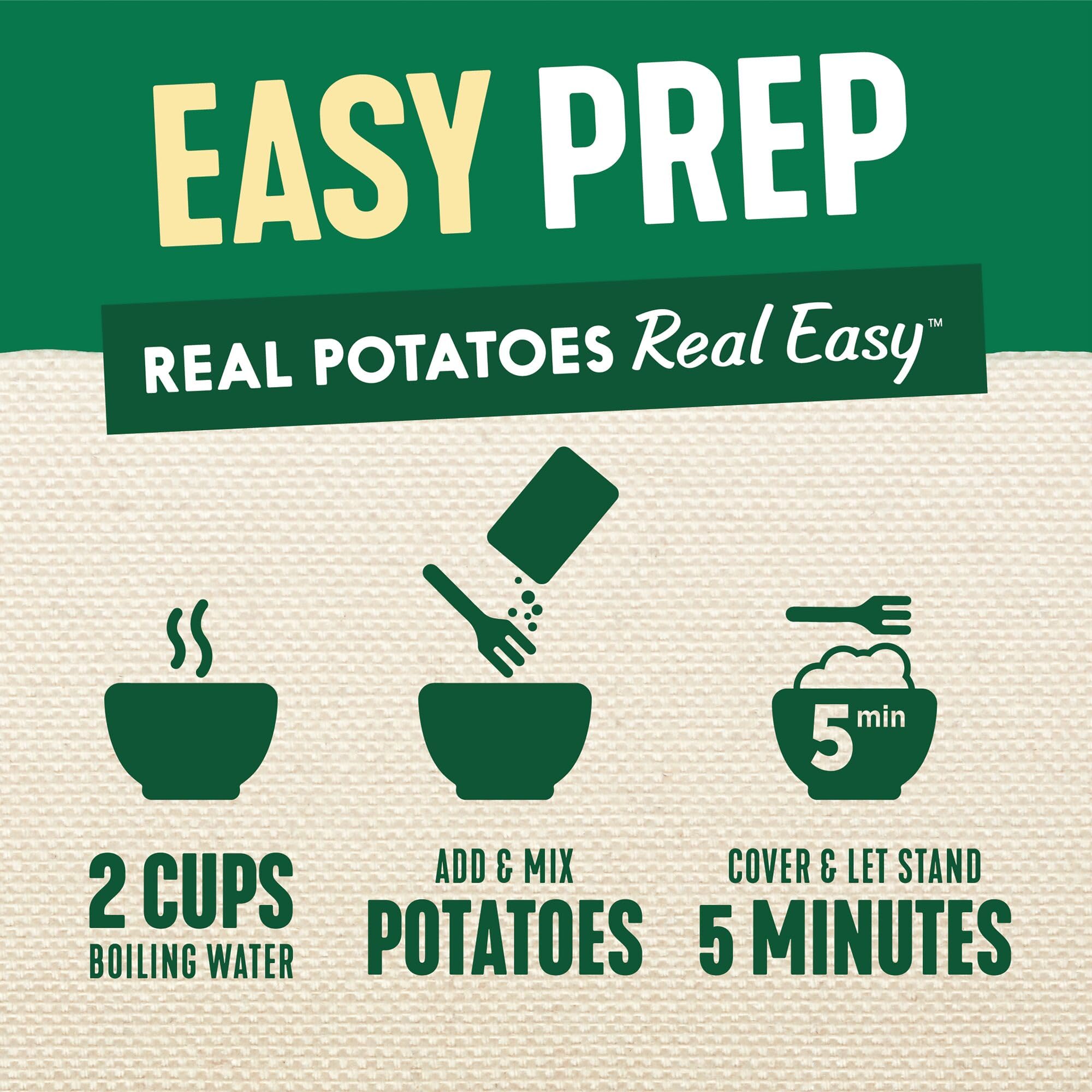 Idahoan Roasted Garlic +Protein Mashed Potatoes serving suggestion in dish.