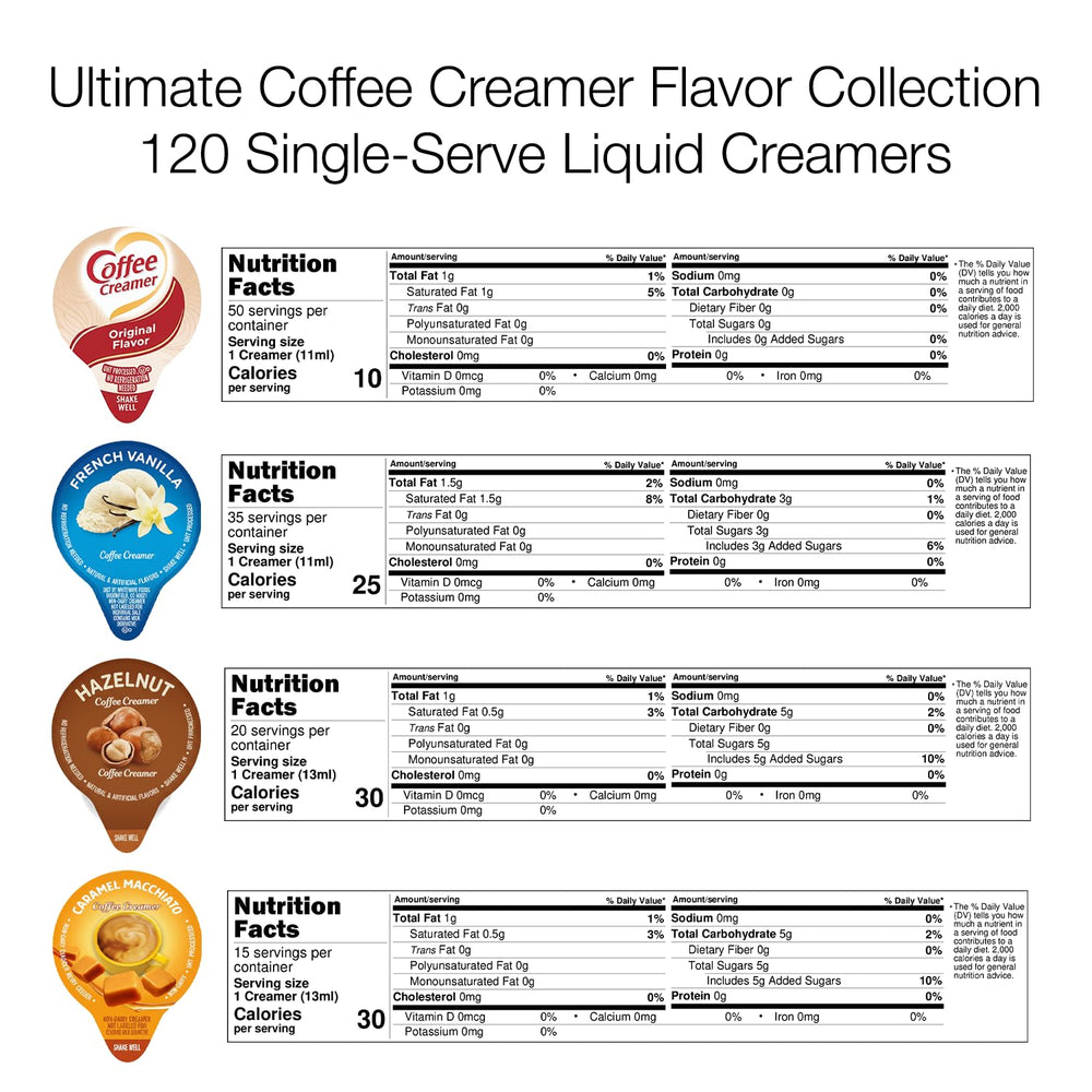 Idea Home 120 single-serve creamer cups, shelf-stable for travel and meetings.