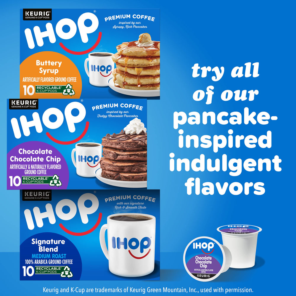 IHOP Chocolate Chocolate Chip box on a tidy kitchen counter.