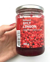 IKEA Sylt Lingonberry preserves on a pantry shelf, ready to elevate snacks.