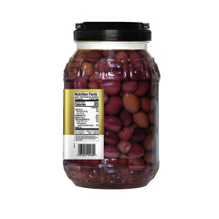 Iliada Kalamata olives close-up, deep purple fruit with fruity, robust flavor.