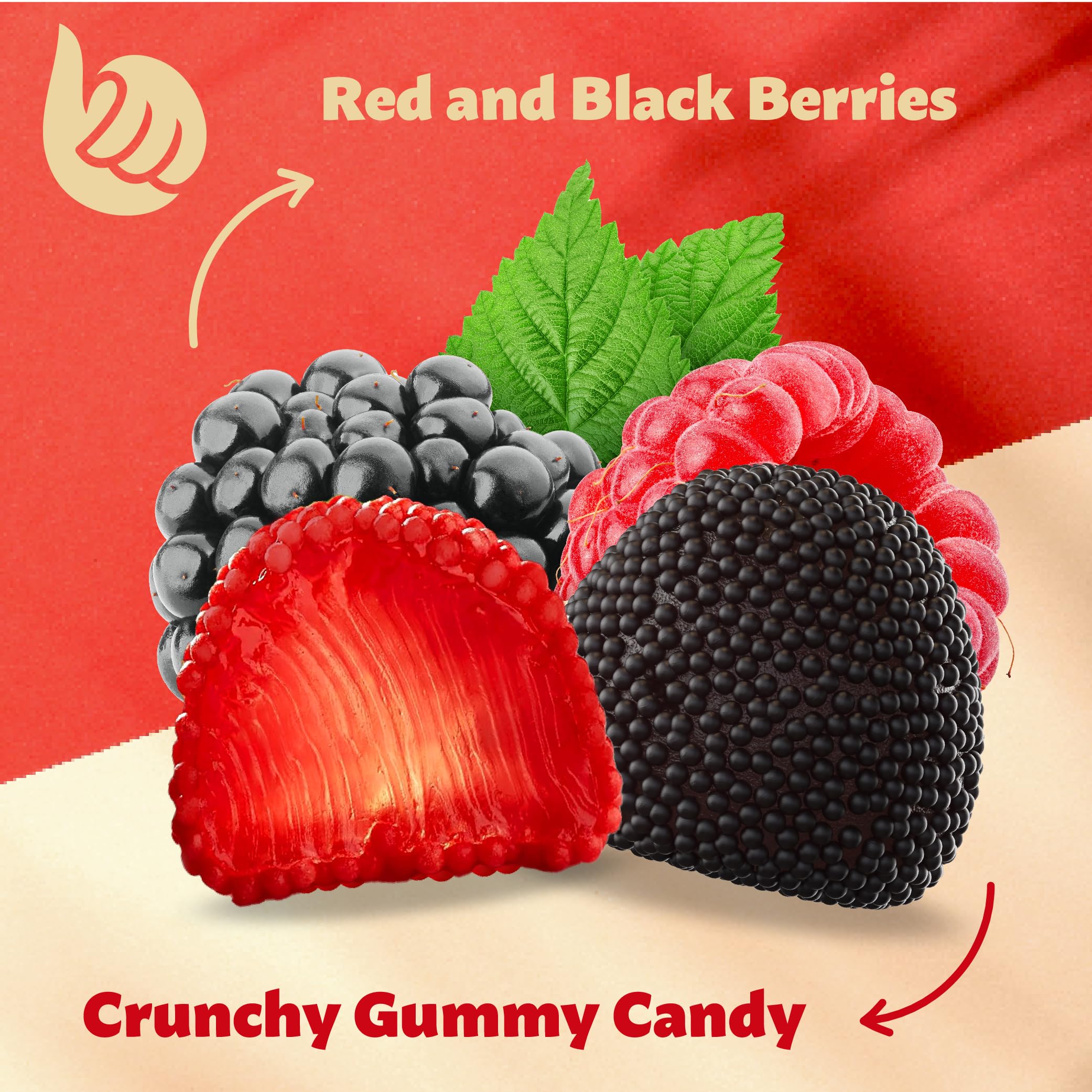 ILIKE! Berries Gummy Candy raspberry bites, perfect for treat bags.