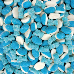ILIKE! Blue Raspberry Puffs bag adds bright color and chewy texture for party snacks.