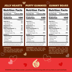 ILIKE! Cherry jelly hearts on a bright display for gifts.
