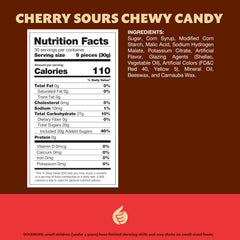 ILIKE Cherry Sours close up highlights chewy texture ideal for bites.