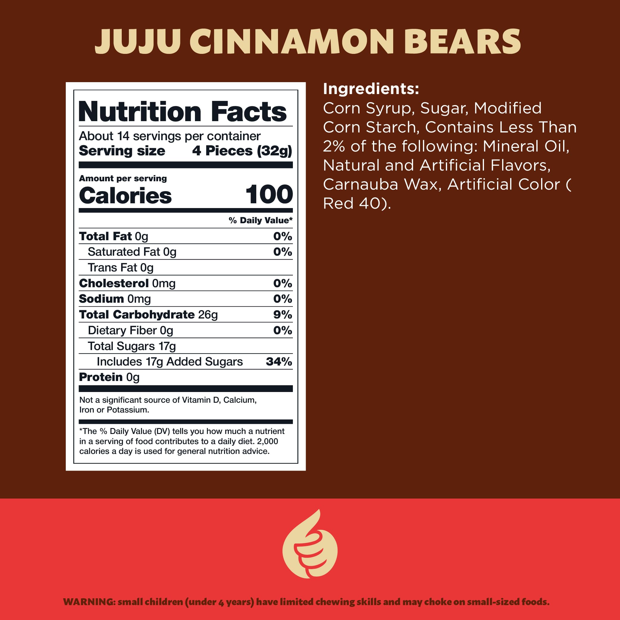 ILike Cinnamon Bears oversized 1.4-inch bears – dramatic bite for a satisfying, flavorful treat.