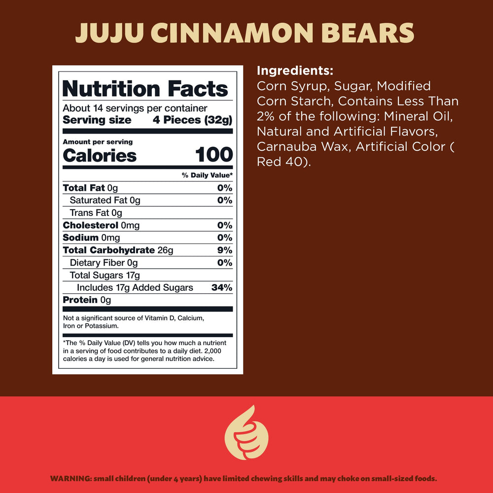 ILike Cinnamon Bears oversized 1.4-inch bears – dramatic bite for a satisfying, flavorful treat.