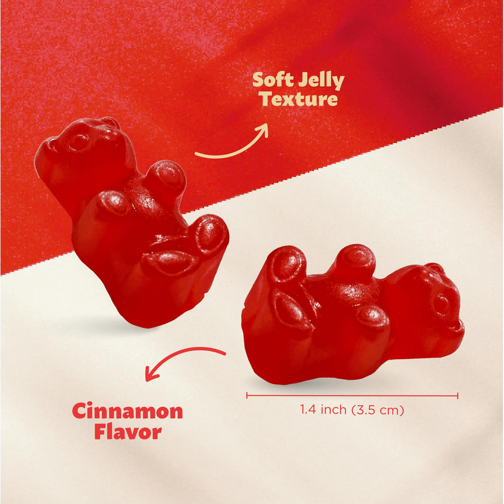 ILike Cinnamon Bears spicy-sweet flavor – heat and chew perfect for dessert toppings.