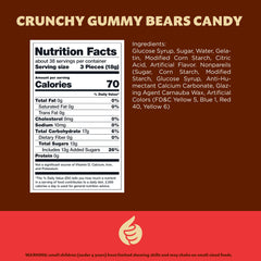 Close-up of rainbow sprinkles on ILIKE! gummy bears for playful visual appeal.