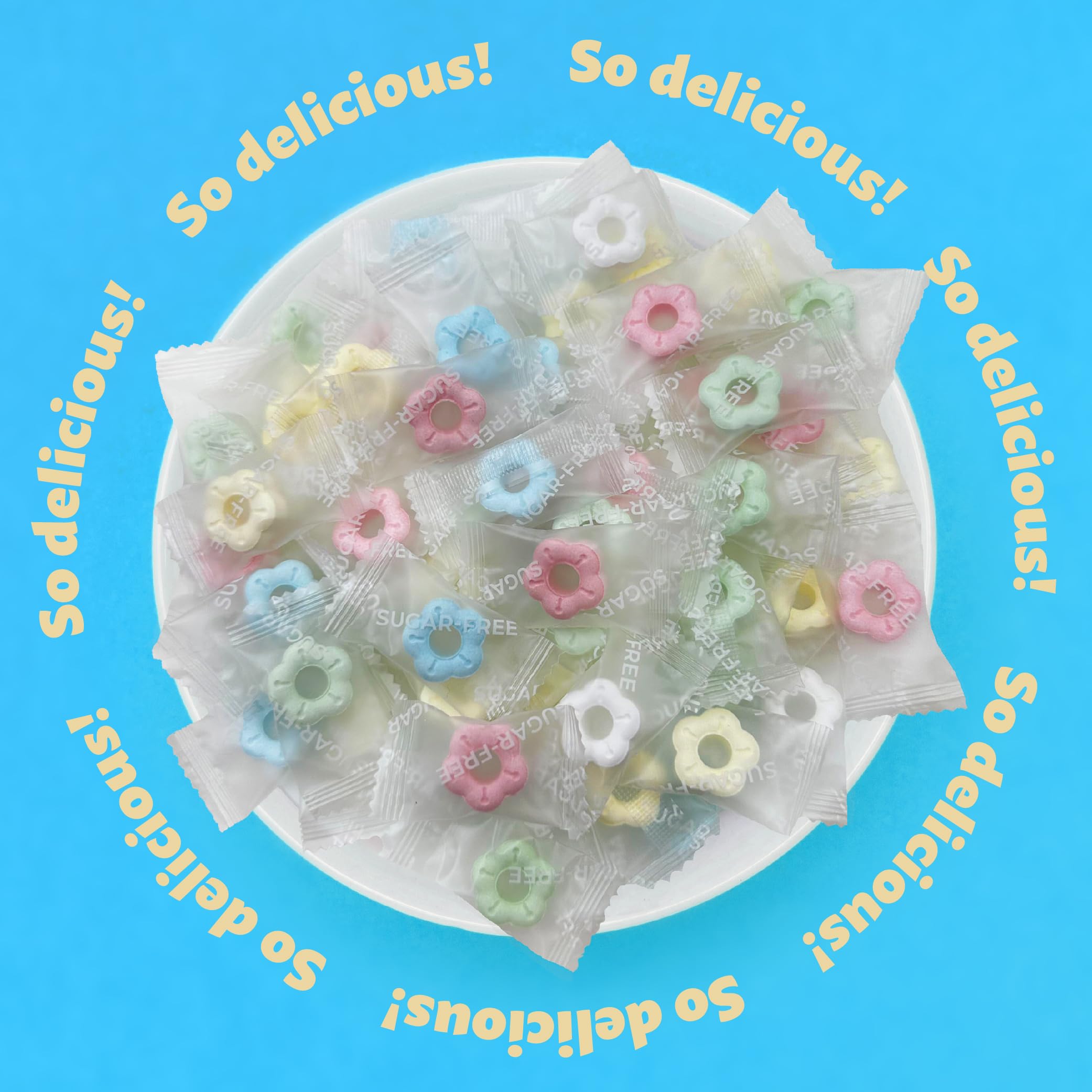ILIKE! Flower-shaped mints mint; classic refreshing sugar-free option.