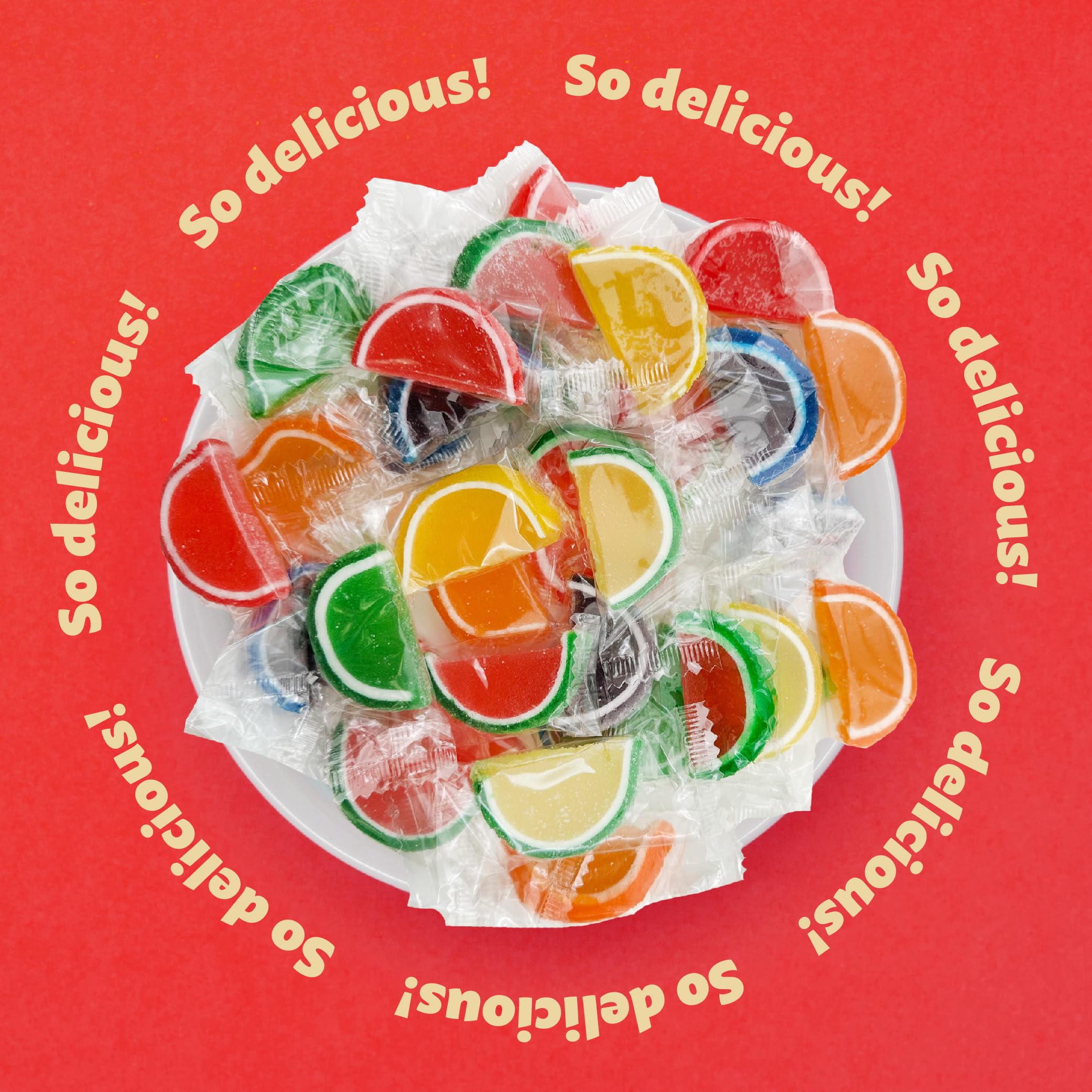 ILIKE! Individually wrapped fruit jelly slices, great for party favors.