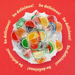 ILIKE! Individually wrapped fruit jelly slices, great for party favors.