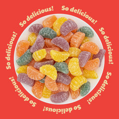 ILIKE! Fruit Slices Orange – bright color and bold flavor for candy buffets.