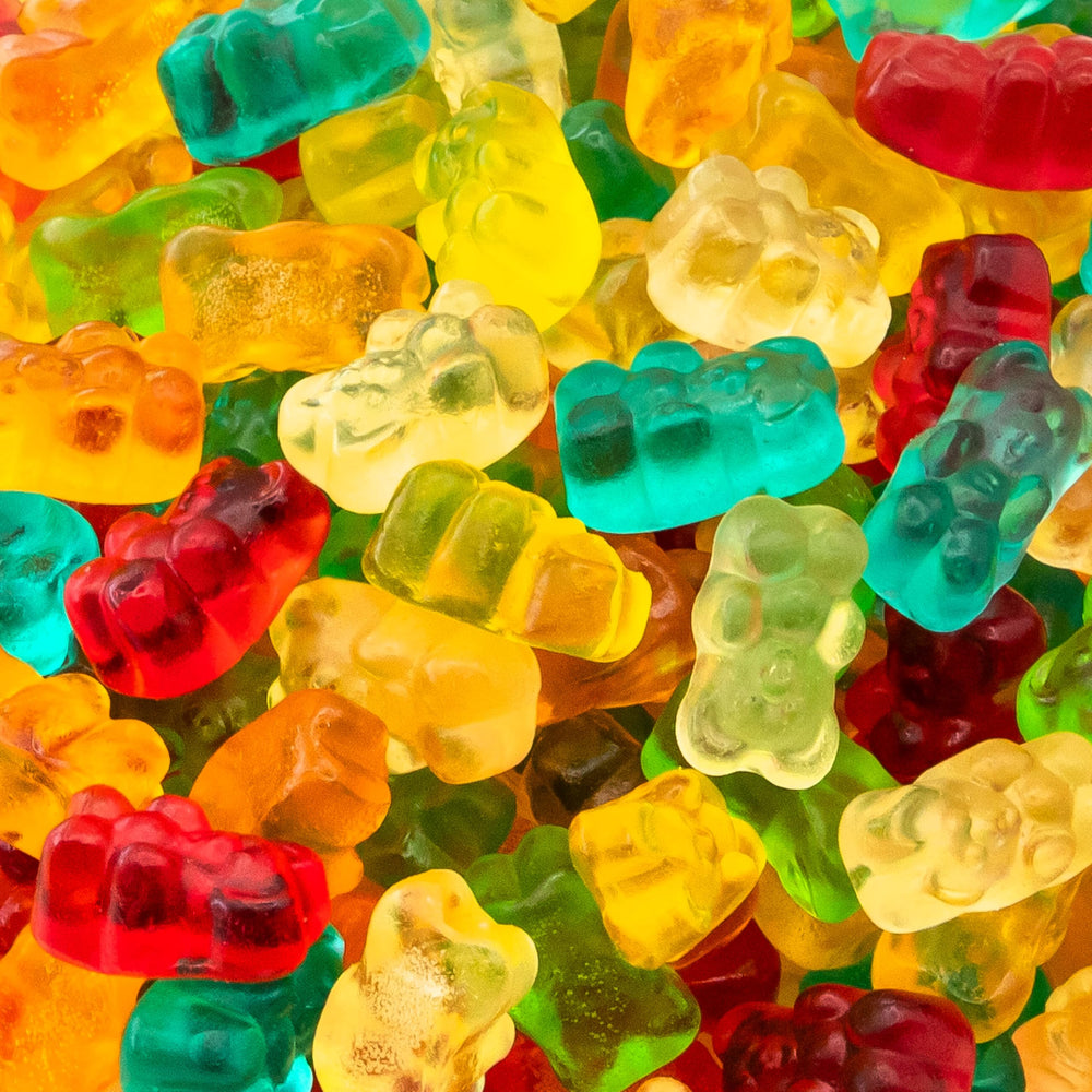 ILike Gummi Bears 1lb bag with dye-free colors, ideal for everyday snacking.