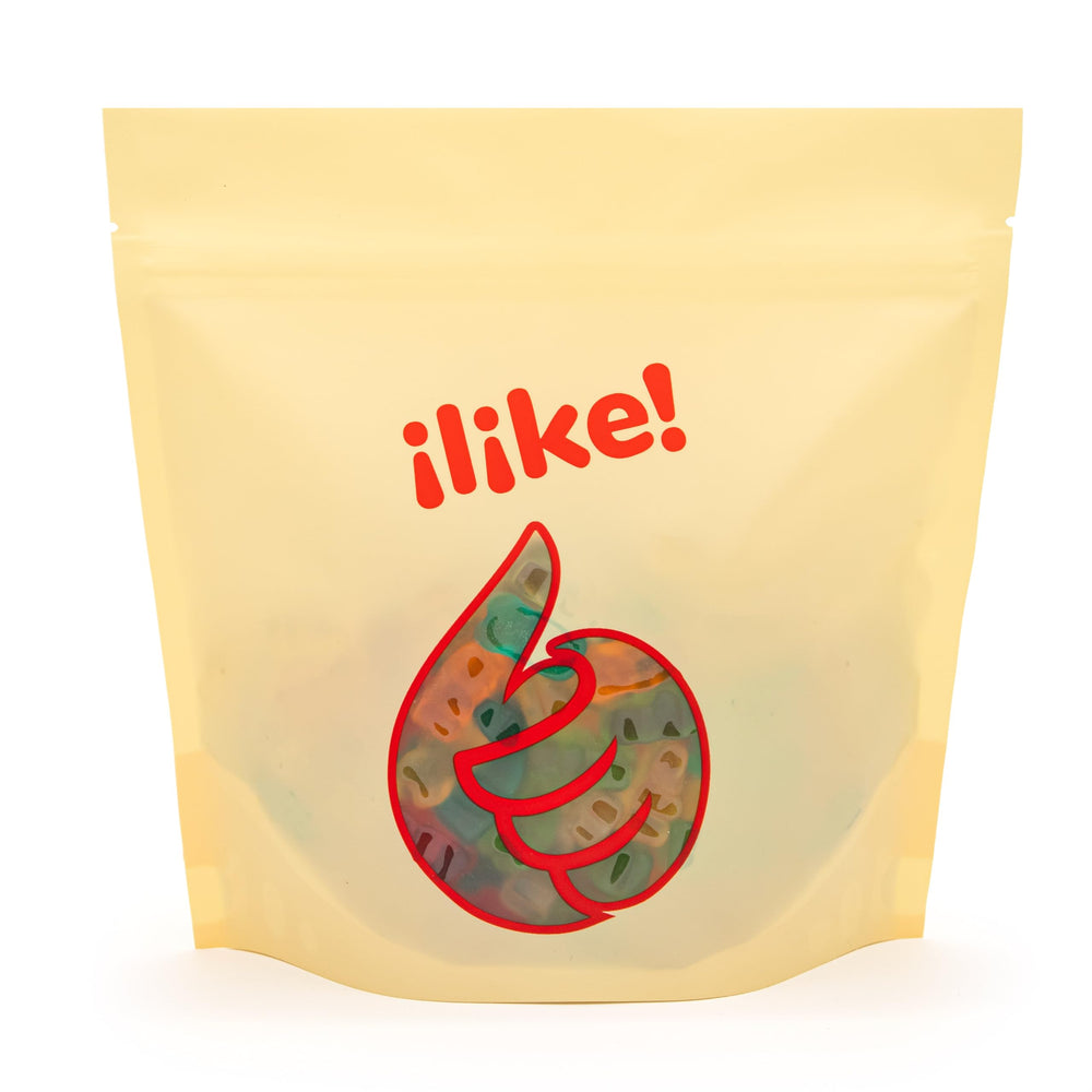 ILike Gummi Bears are gentle chewy gummies for lunchboxes and party favors.