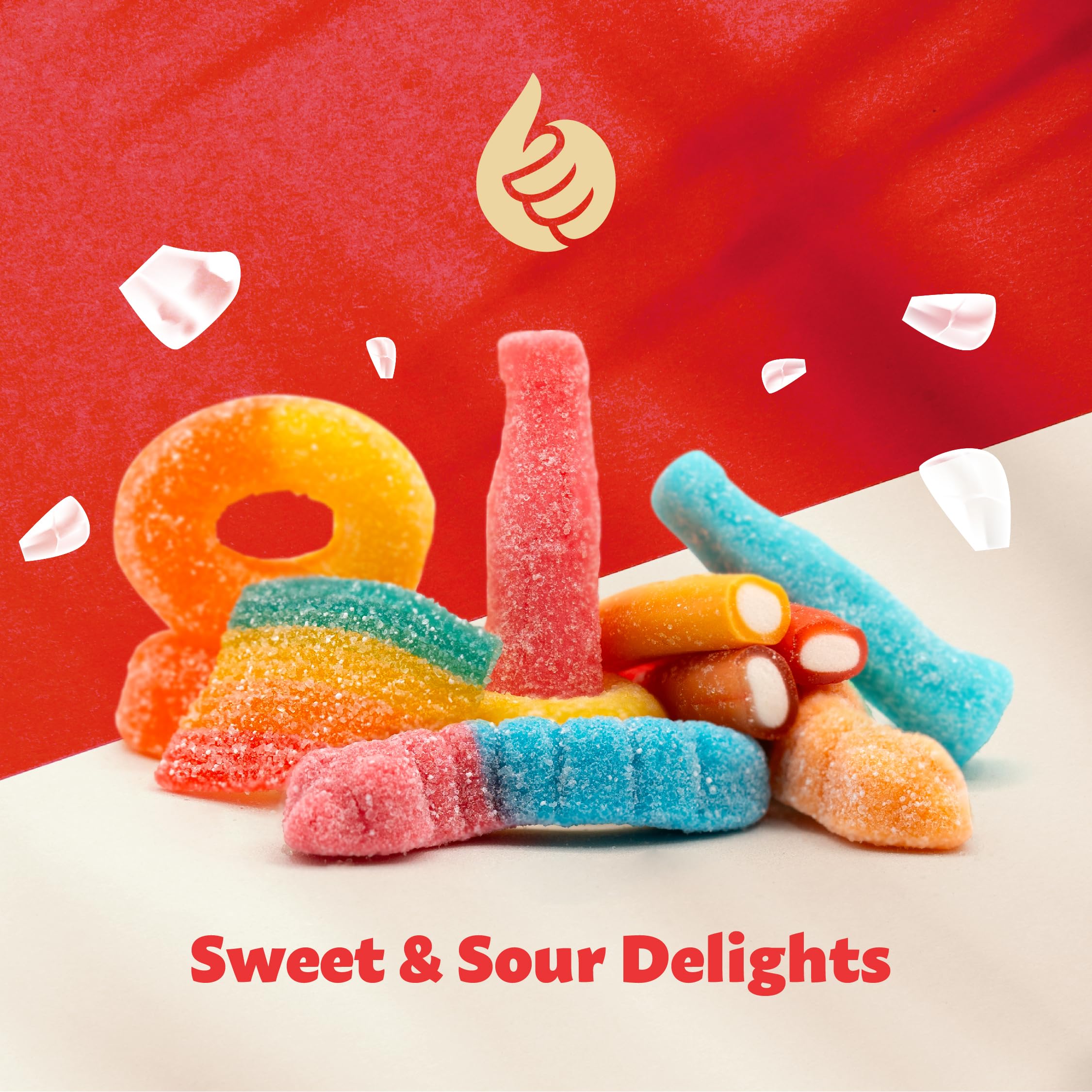 ILike! Worms close-up in bright colors for candy bowls and classrooms